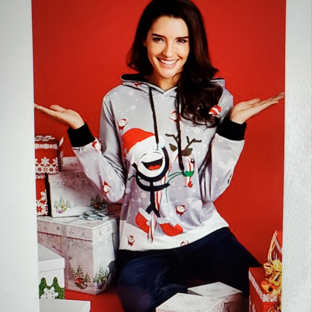 Festive Santa Gray Hoodie - Private Label